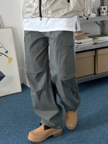 DAZY Men Flap Pocket Side Cargo Trousers - Grey - View 8