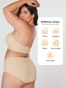 LUVLETTE Plus Dream Curve Support+ Non-Slip Strapless Bra - Apricot - View 3