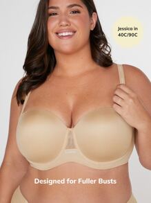 LUVLETTE Plus Dream Curve Support+ Non-Slip Strapless Bra - Apricot - View 4