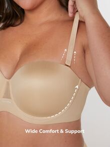 LUVLETTE Plus Dream Curve Support+ Non-Slip Strapless Bra - Apricot - View 5