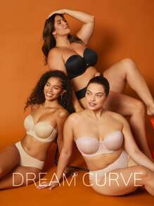 LUVLETTE Plus Dream Curve Support+ Non-Slip Strapless Bra - Apricot - View 8