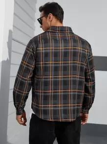 Manfinity Homme Men Plus Plaid Print Shirt Without Tee - Multicolor - View 2