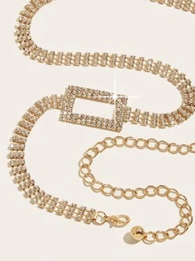 Minimalist Glitter Chain Belt - Gold - View 4