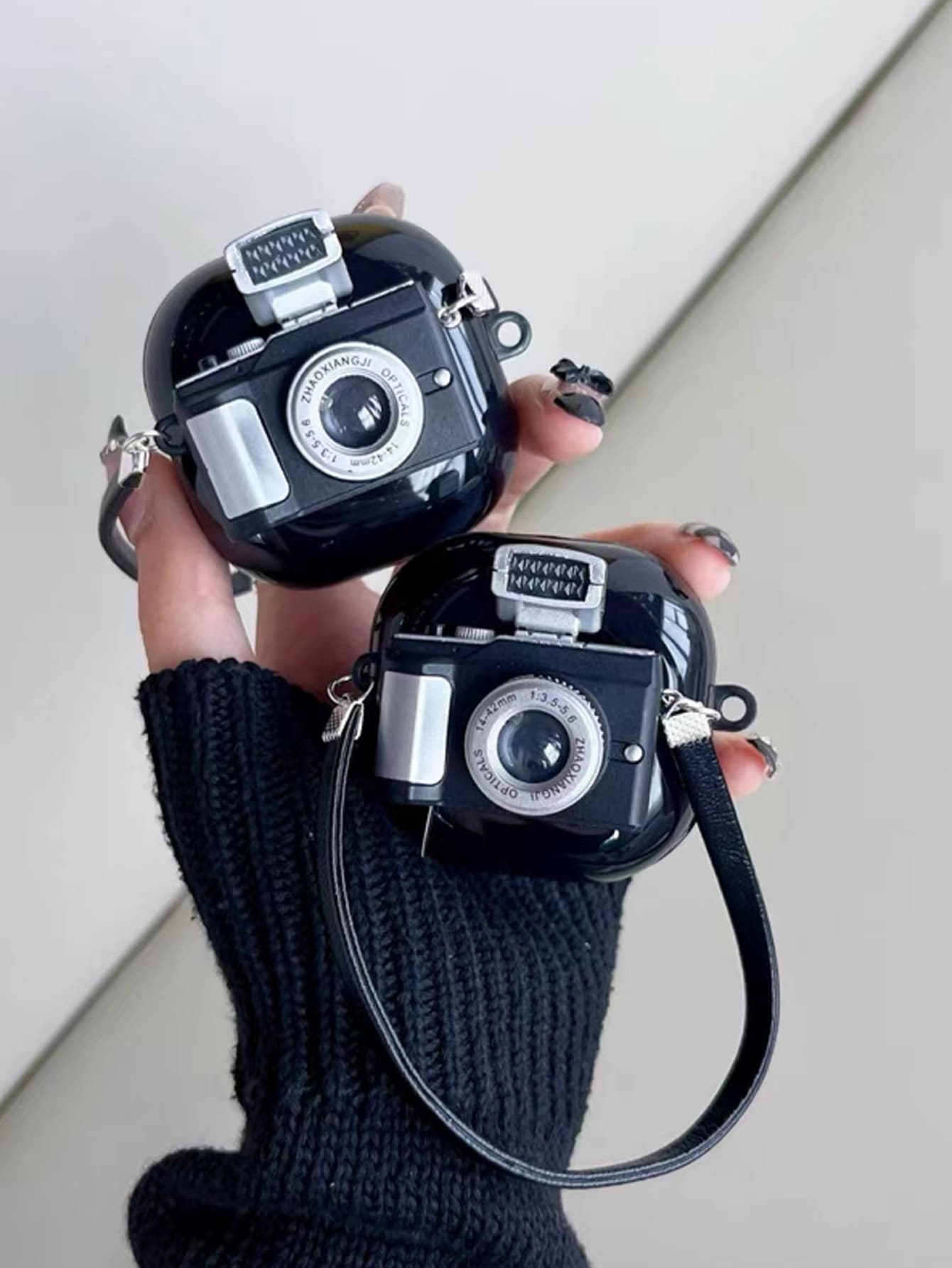 Hộp đựng tai nghe thiết kế máy ảnh 1pc - màu đen - Xem 1