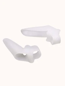 Protector del dedo del pie del pie Protector del pulgar del dedo del pie, protector del dedo del pie del silicón del color sólido 2 piezas - Blanco - Ver 2