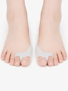 Protector del dedo del pie del pie Protector del pulgar del dedo del pie, protector del dedo del pie del silicón del color sólido 2 piezas - Blanco - Ver 4