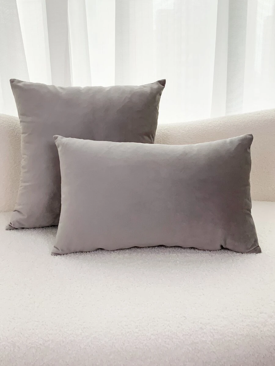 1入荷蘭絨枕套或腰墊套，適用於臥室客廳沙發 - 淺灰色 - 查看 1