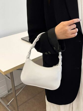 優雅的布料時尚褶皺單肩包，輕盈簡約的手提斜挎包，適用於辦公、旅行和日常使用