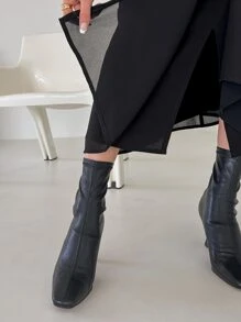 DAZY Women Solid Color Daily Wear High Waist Solid Skirt Fall - Black - View 8