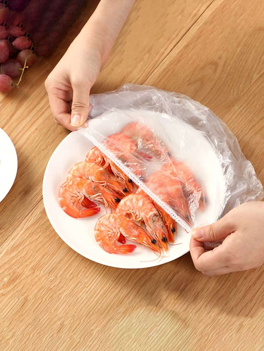 100 piezas Envoltura de plástico desechable para alimentos - transparente - Ver 1