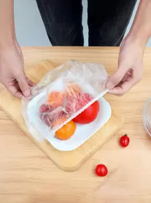 100 piezas Envoltura de plástico desechable para alimentos - transparente - Ver 2