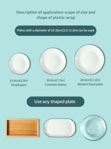 100 piezas Envoltura de plástico desechable para alimentos - transparente - Ver 4