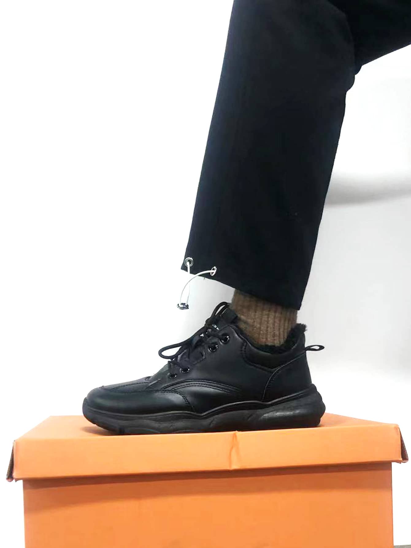 Hombres Zapatos de atletismo con cordón delantero - Negro - Ver 1