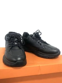 Hombres Zapatos de atletismo con cordón delantero - Negro - Ver 2