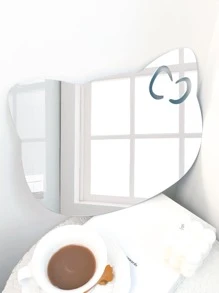 1 件可爱动物卡通猫装饰镜墙贴，适用于卧室、客厅、浴室、厨房。、贴纸、墙贴花、乙烯基贴花用于家庭装饰、春季装饰品让您的家焕然一新、拉玛装饰贴纸墙面装饰房间装饰墙镜房间浴室装饰客厅装饰