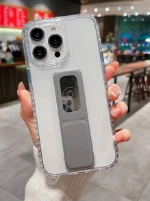 透明手機殼帶磁性可折疊支架 - 灰色 - 查看 2