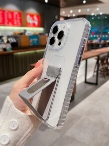 透明手機殼帶磁性可折疊支架 - 灰色 - 查看 3