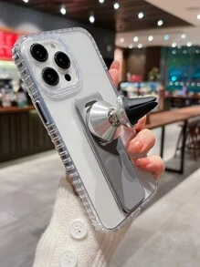透明手機殼帶磁性可折疊支架 - 灰色 - 查看 4