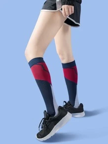 1 par Calcetines con estampado sobre pantorrilla compresión - Azul Marino - Ver 1