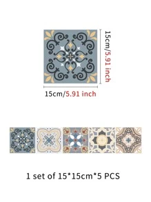 5 piezas Papel mural con patrón geométrico impermeable autoadhesivo - Multicolor - Ver 6