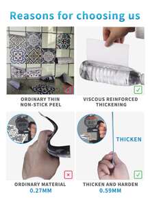 5 piezas Papel mural con patrón geométrico impermeable autoadhesivo - Multicolor - Ver 8