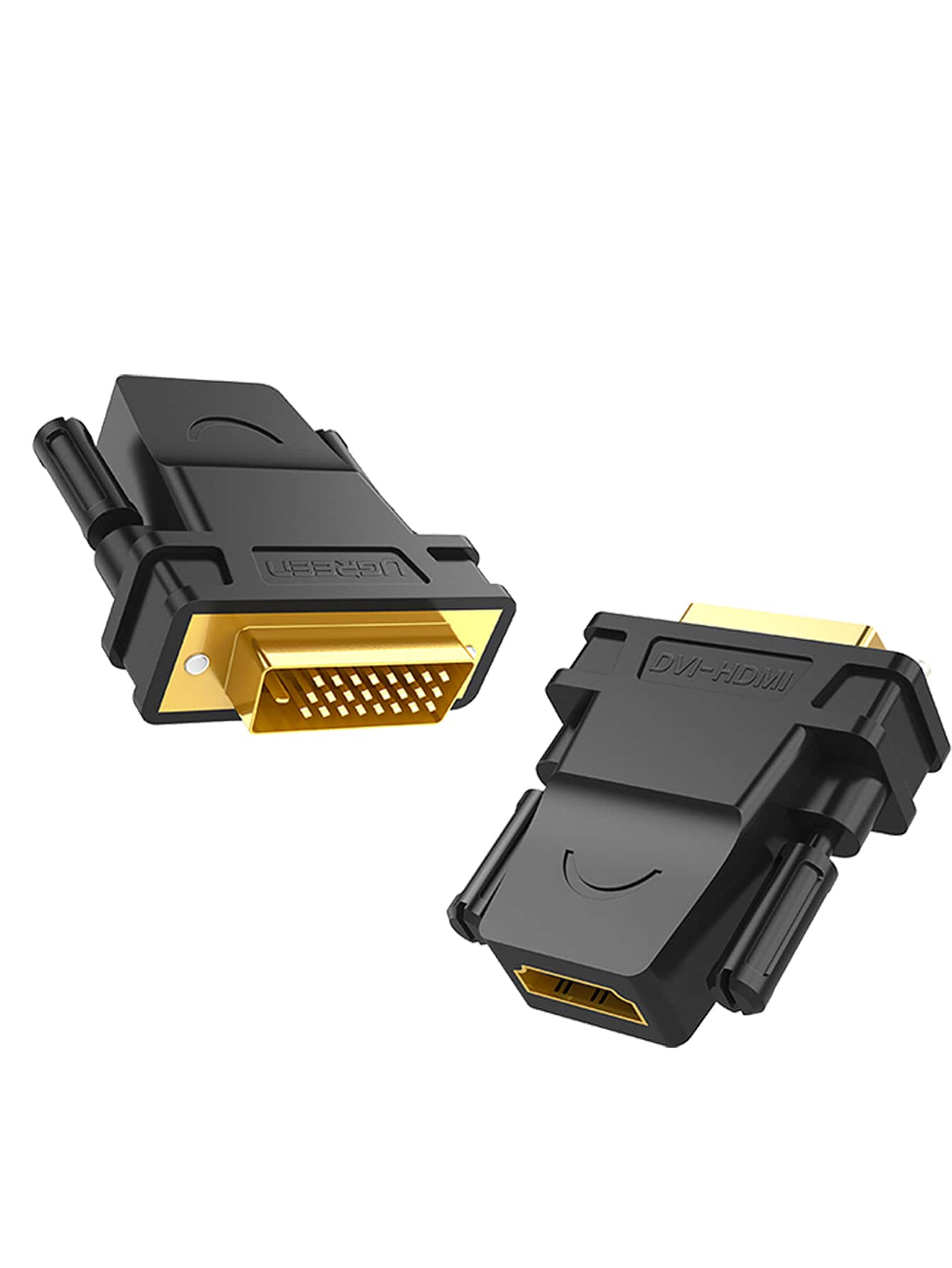 UGREEN DVI Bi-Directional To DVI 24+1 Adapter Female To Male 1080P HDTV Converter DVI Connector - Black - View 1