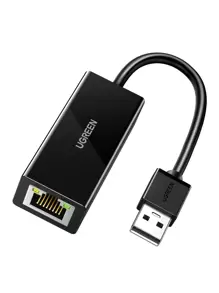 UGREEN 以太网适配器 USB 2.0 至 10/100 网络 RJ45 Lan 有线适配器兼容 Macbook 小米华为电视盒 U Chromebook OS Surface Pro Linux ASIX AX88772 芯片组 - 黑色 - 查看 1