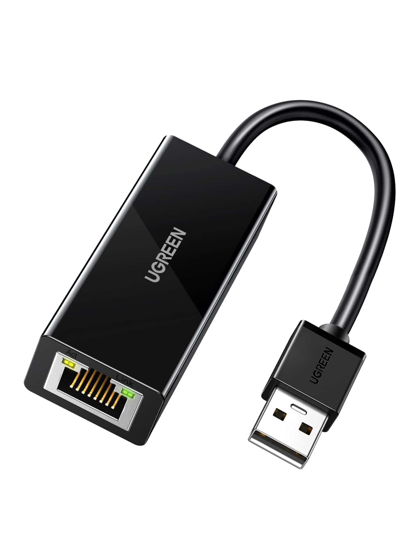 UGREEN 以太网适配器 USB 2.0 至 10/100 网络 RJ45 Lan 有线适配器兼容 Macbook 小米华为电视盒 U Chromebook OS Surface Pro Linux ASIX AX88772 芯片组 - 黑色 - 查看 1