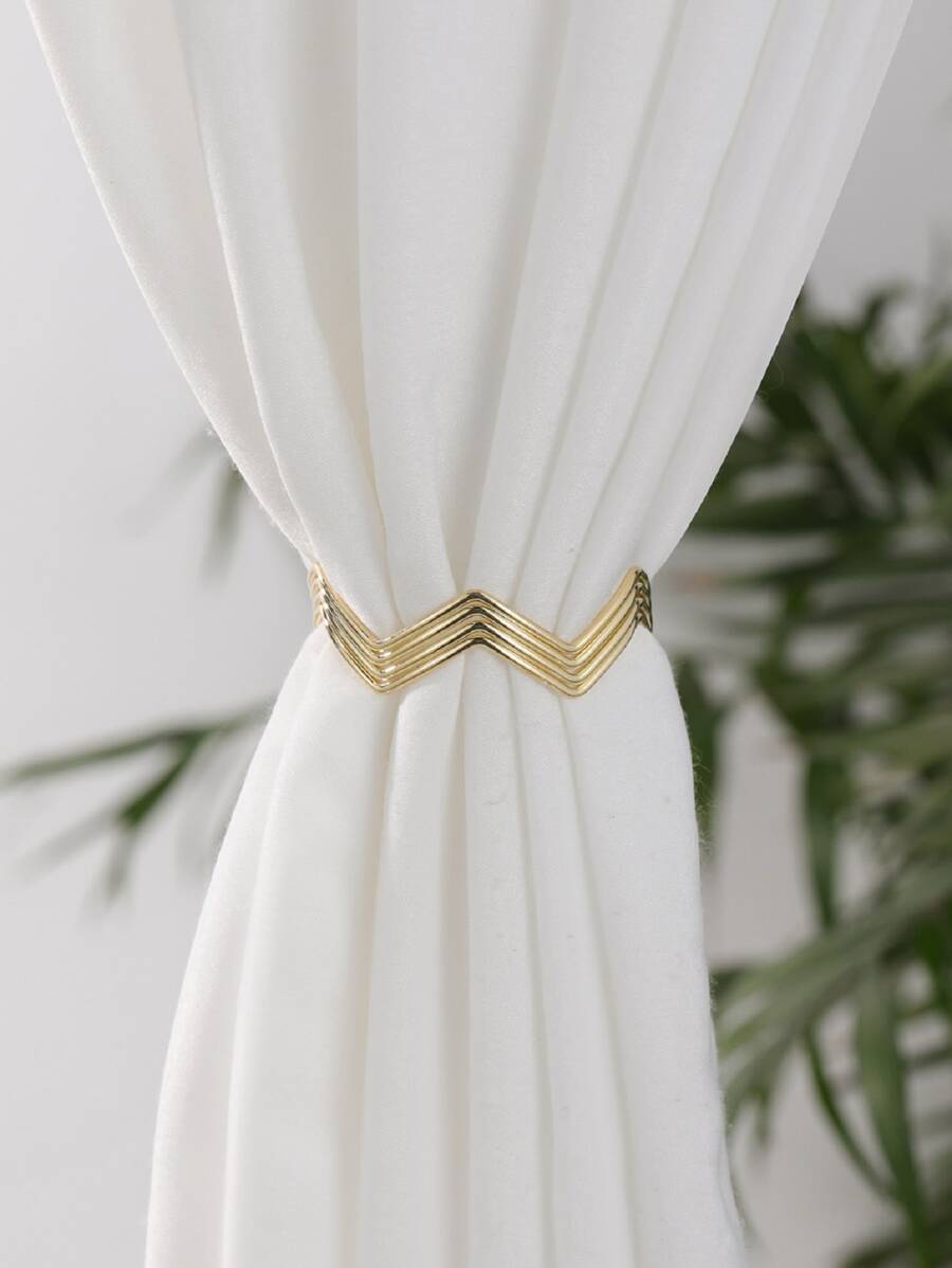 Alzapaños de cortina con diseño de cheurón - Dorado - Ver 1