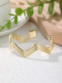 Alzapaños de cortina con diseño de cheurón - Dorado - Ver 2