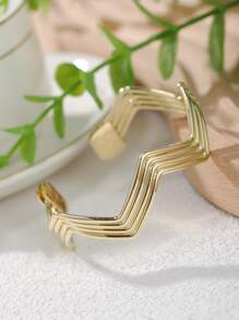 Alzapaños de cortina con diseño de cheurón - Dorado - Ver 4