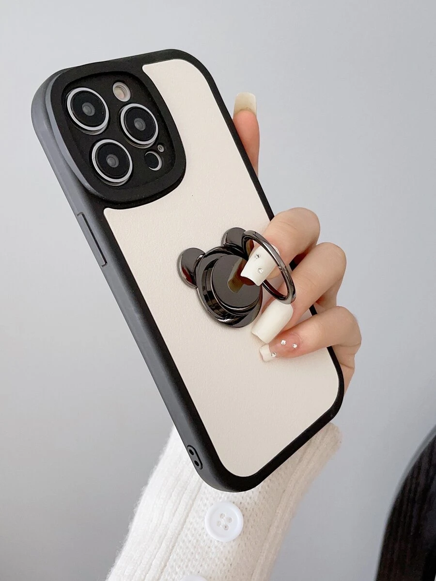 Hộp đựng điện thoại có khung tương phản với đế vòng - Nhiều màu - Xem 1