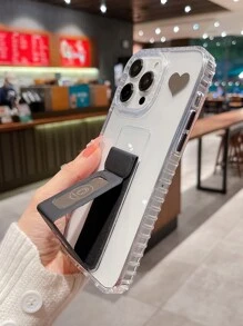 Clear Phone Case With Magnetic Holder - Grey - View 2