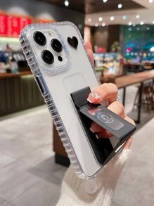 Clear Phone Case With Magnetic Holder - Grey - View 4