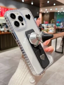 Clear Phone Case With Magnetic Holder - Grey - View 5
