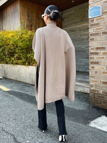 DAZY High Neck Batwing Sleeve Jumper - Apricot - View 2