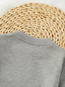 Toddler Girls Cable Knit Jumper Dress - Grey - View 8