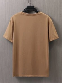 Manfinity EMRG Men Butterfly & Slogan Graphic Tee - Brown - View 2