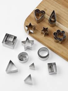 27 piezas Cortador para galletas con diseño de estrella y corazón - Plateado - Ver 4