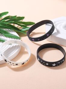 3 pièces Bracelet à motif étoile en silicone