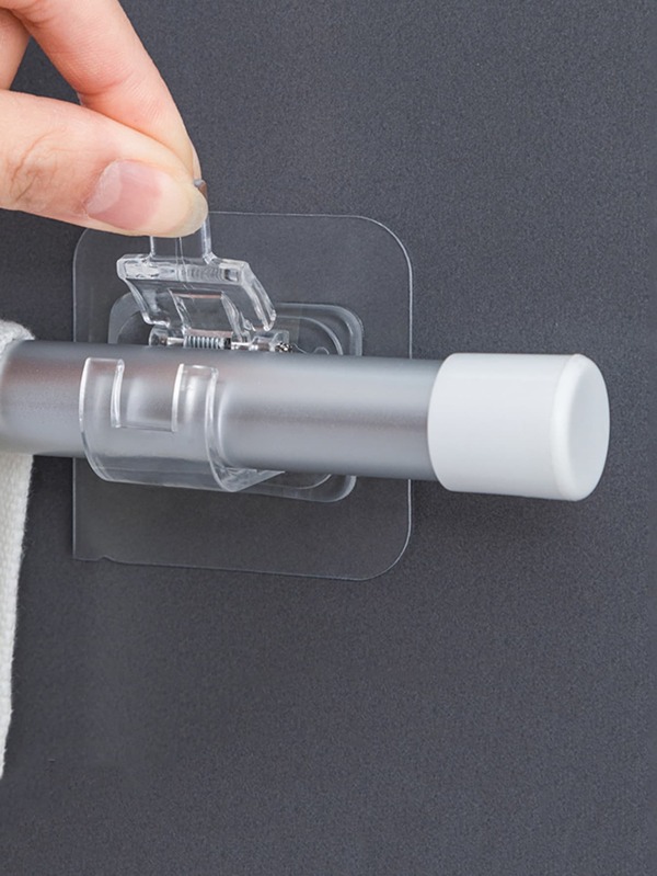 2pcs Curtain Rod Brackets,Self Adhesive Drapery Hook Holders,Nail Free