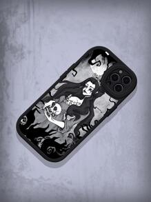 ROMWE Goth Girl & Skull Print Phone Case - Multicolor - View 4
