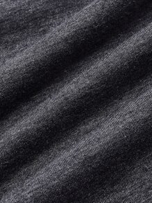 ROMWE PUNK Plus Letter & Wings Print Drawstring Side Tee - Dark Grey - View 4