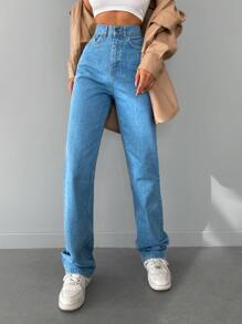 EURMUSE Straight Leg Jeans - Medium Wash - View 4