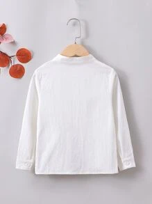 SHEIN 小男童補丁貼口袋小高領襯衫