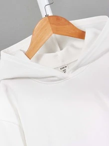 SHEIN Tween Girl Floral & Slogan Graphic Drop Shoulder Sweatshirt - White - View 3