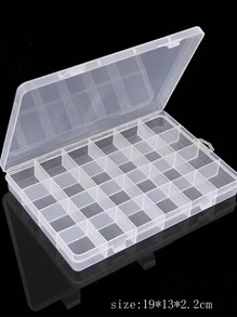 1pc 24 Grids Clear Jewelry Storage Box - Clear - View 2
