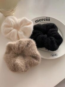 3入組素色毛茸茸大腸髮圈