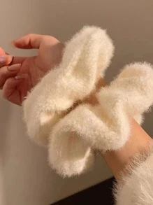 3入組素色毛茸茸大腸髮圈