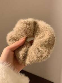 3入組素色毛茸茸大腸髮圈